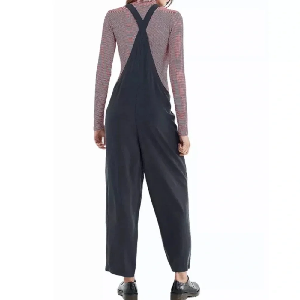 Urban Outfitters Dark Gray Tania Slouchy Overalls Jumpsuit Romper Hot Shot Sz XS - Picture 9 of 11